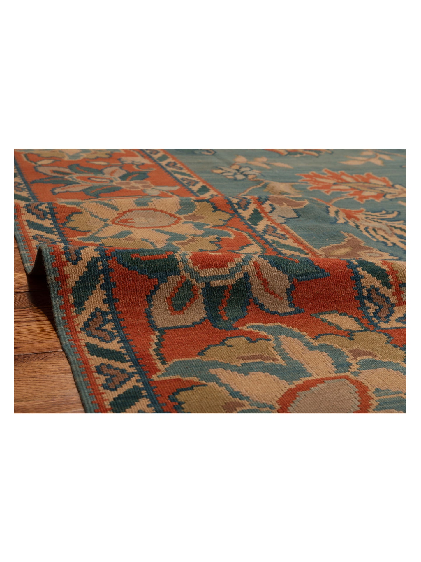 Kilvana Blue Rust 9.3x12.2 Hand Woven Rug