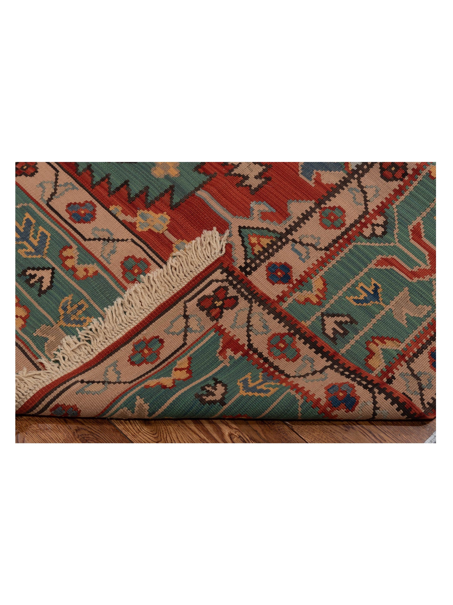 Kilvana Red Green 8.1x10.1 Hand Woven Rug