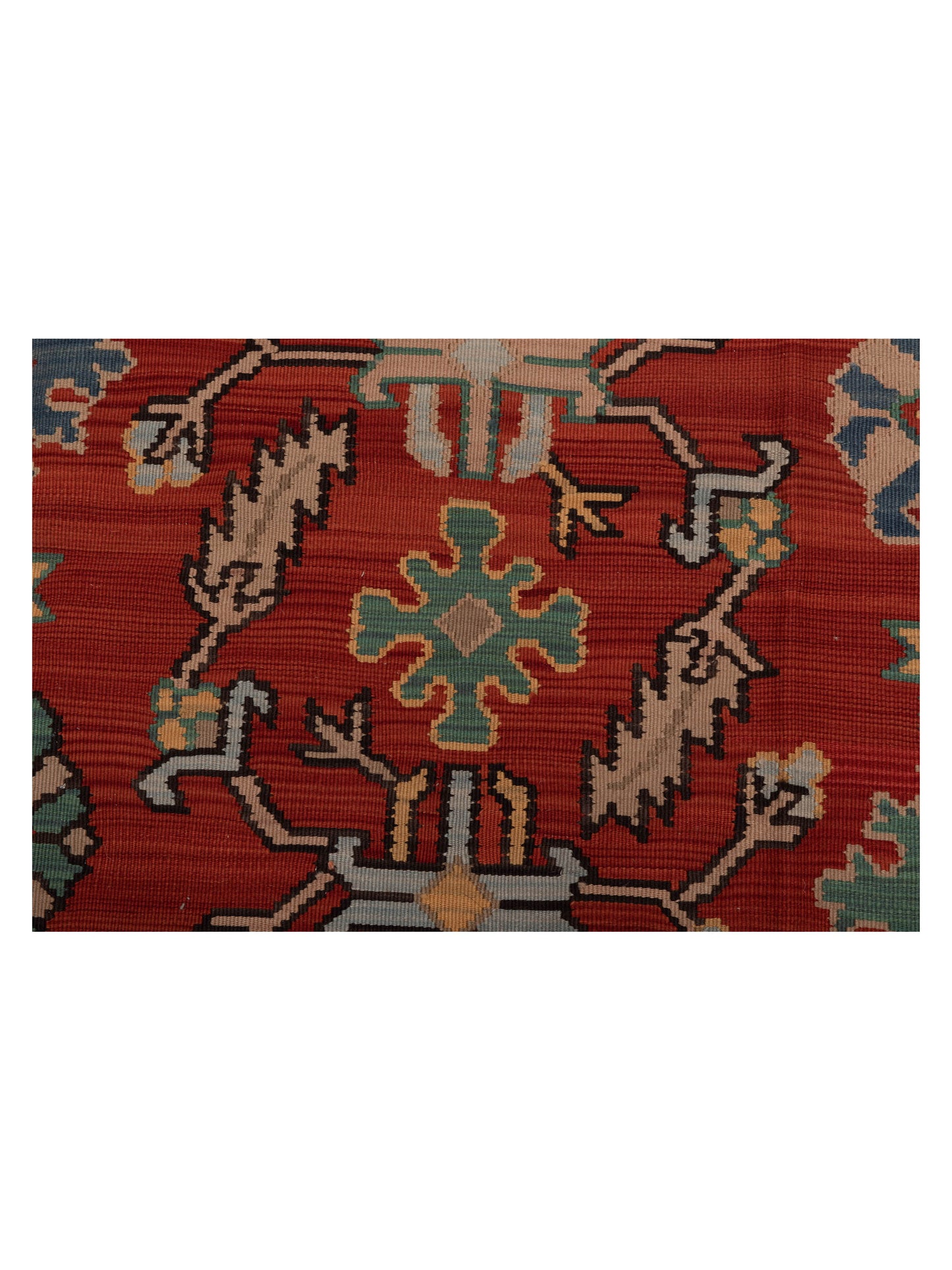 Kilvana Red Green 8.1x10.1 Hand Woven Rug