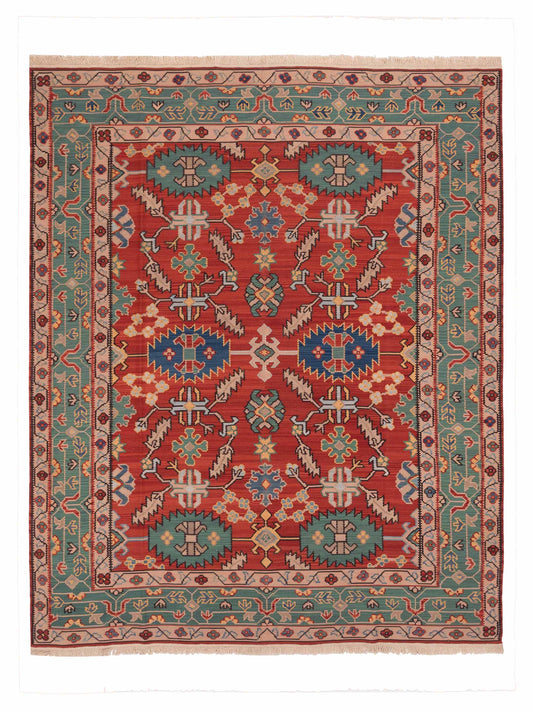 Pasha Transilvanian Kilim  Red Green Traditional