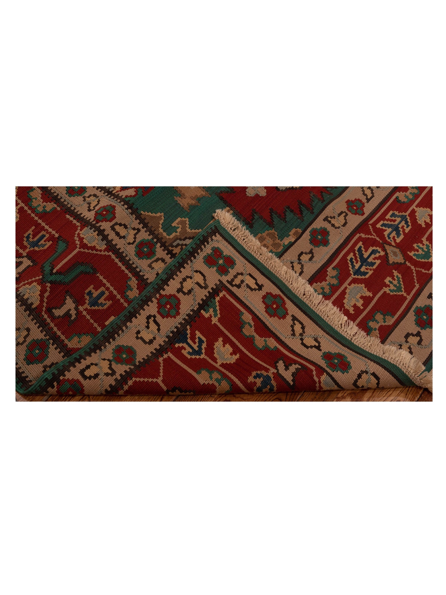 Kilvana Green Red 7.1x10.4 Hand Woven Rug
