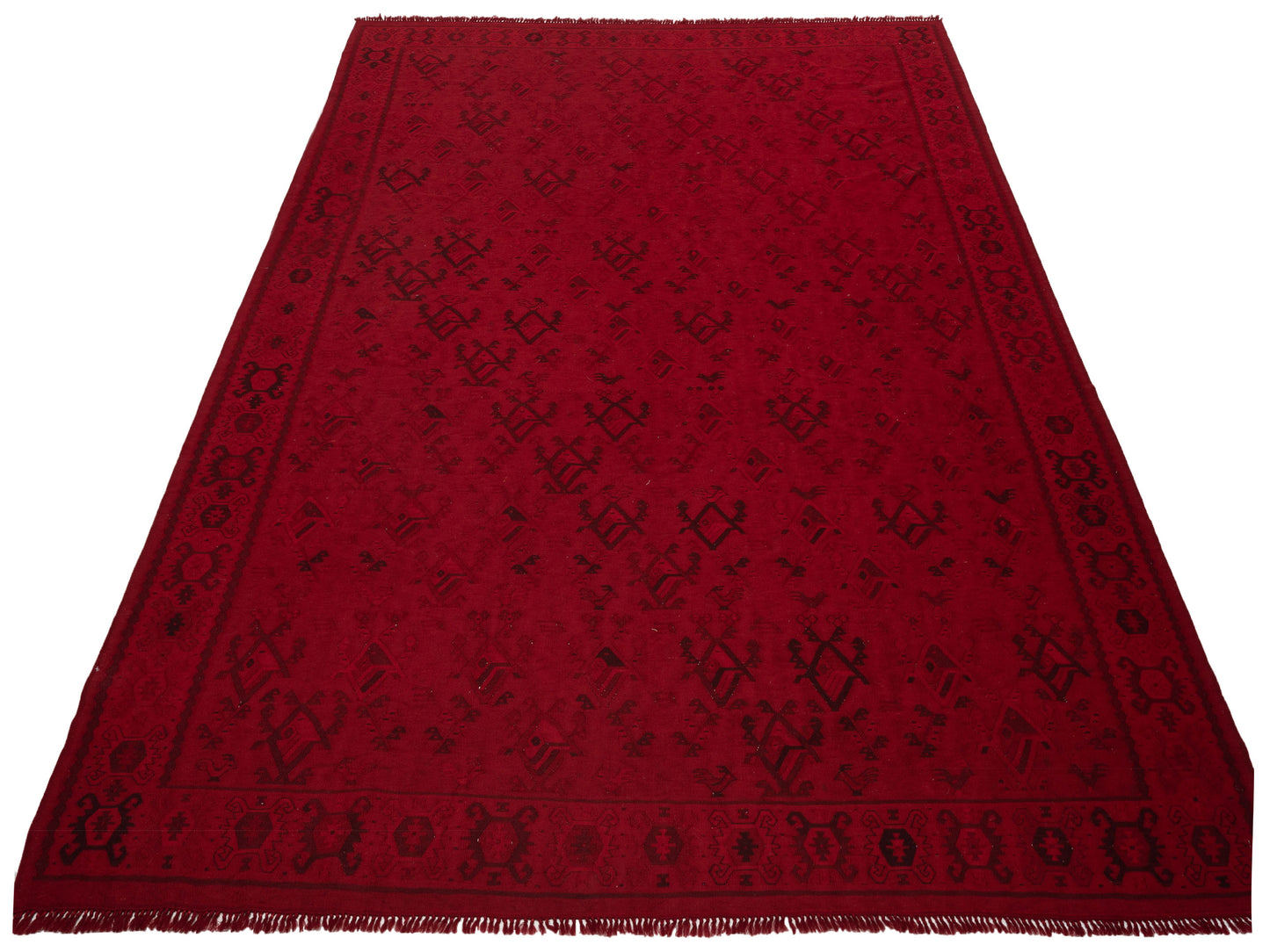 Vintage Red 8.9x12.1 Hand Knotted Rug