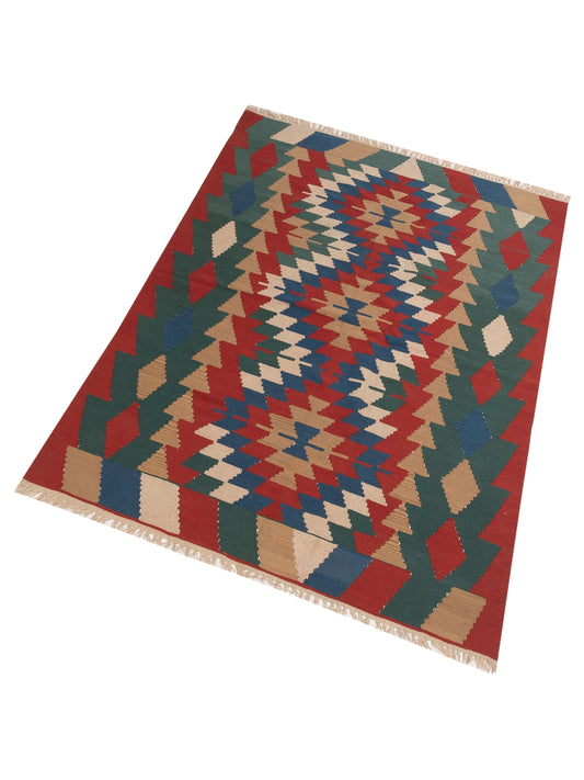 Kilim Multi 5.7x8.4 Hand Woven Rug
