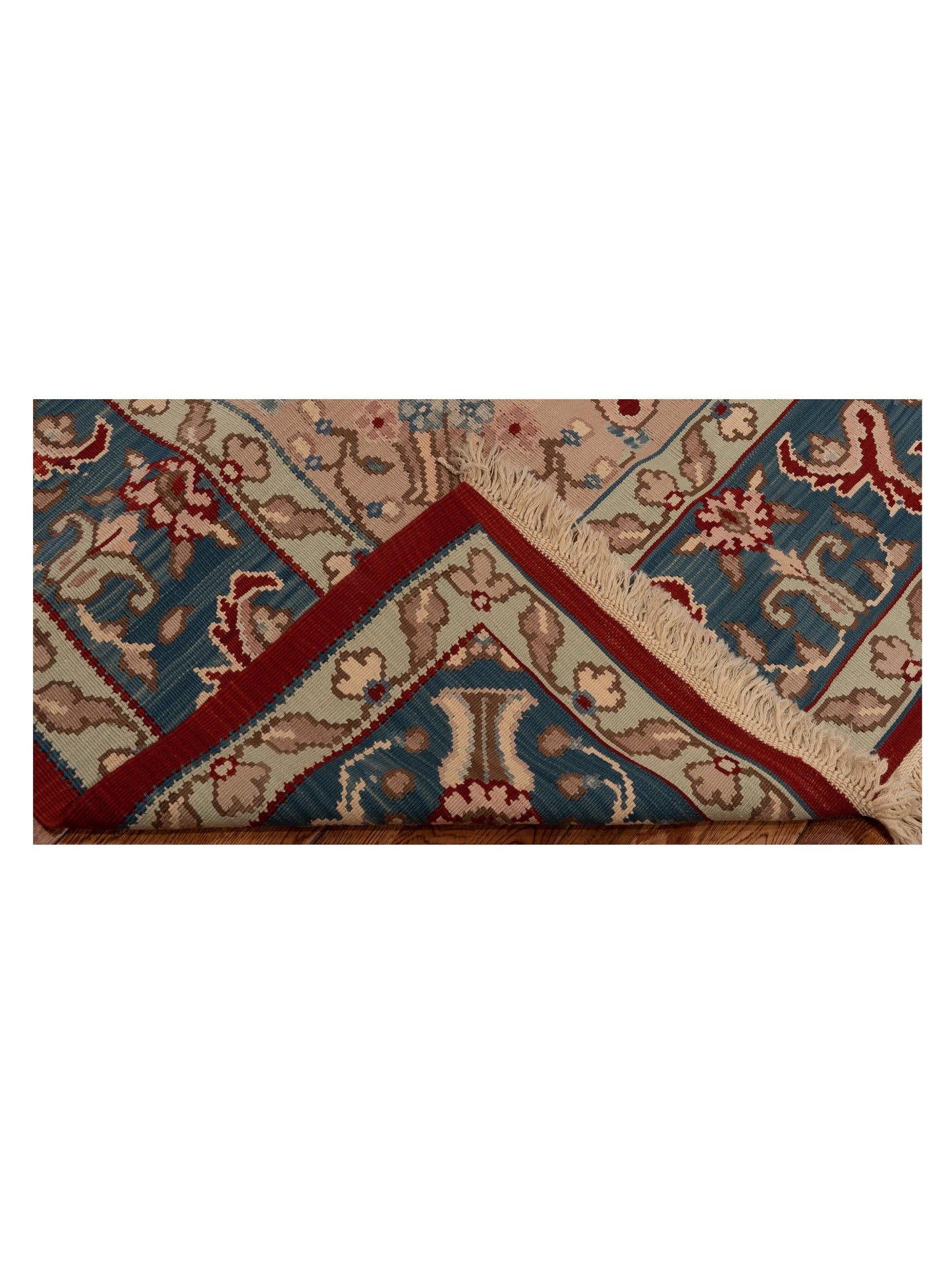Kilvana Red Blue 8.11x12.1 Hand Woven Rug