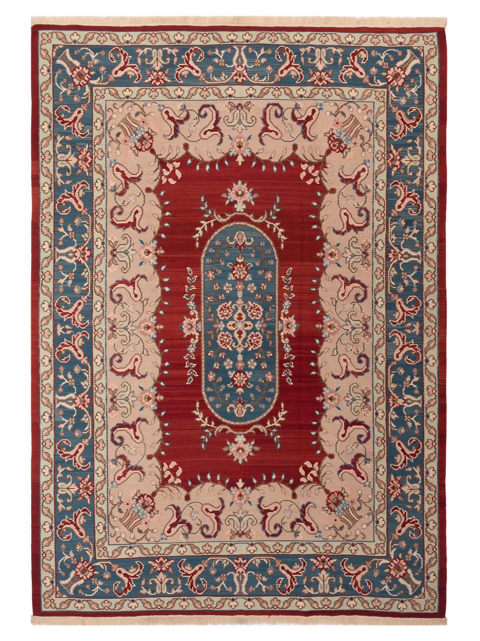 Pasha Transilvanian Kilim  Red Blue Traditional