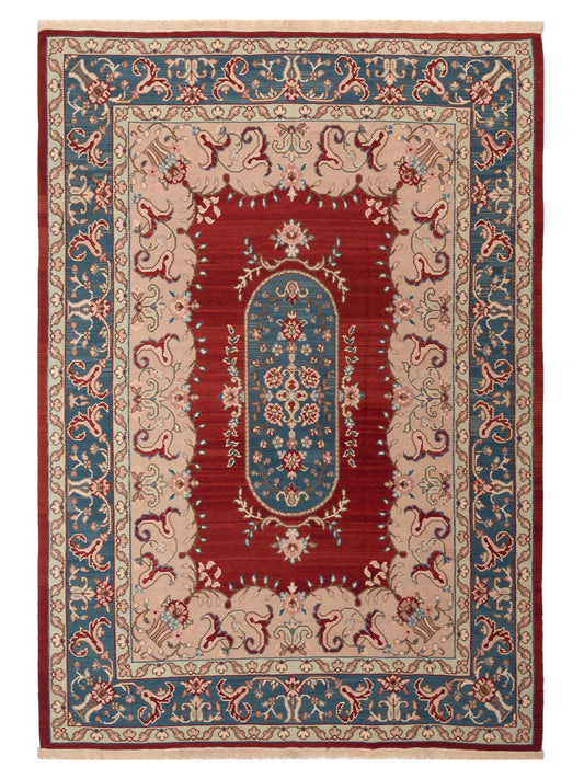 Pasha Transilvanian Kilim  Red Blue Traditional