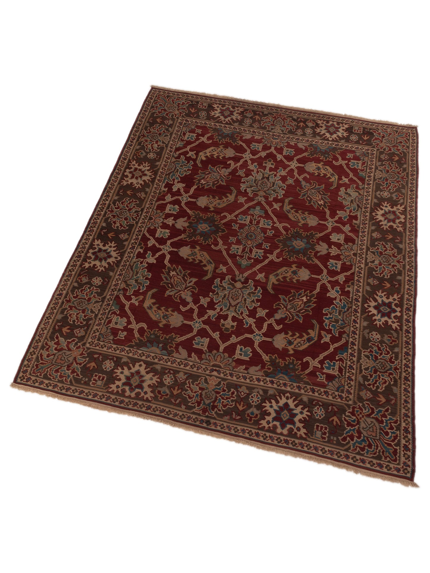 Kilvana Burgundy Brown 8.2x10.3 Hand Woven Rug