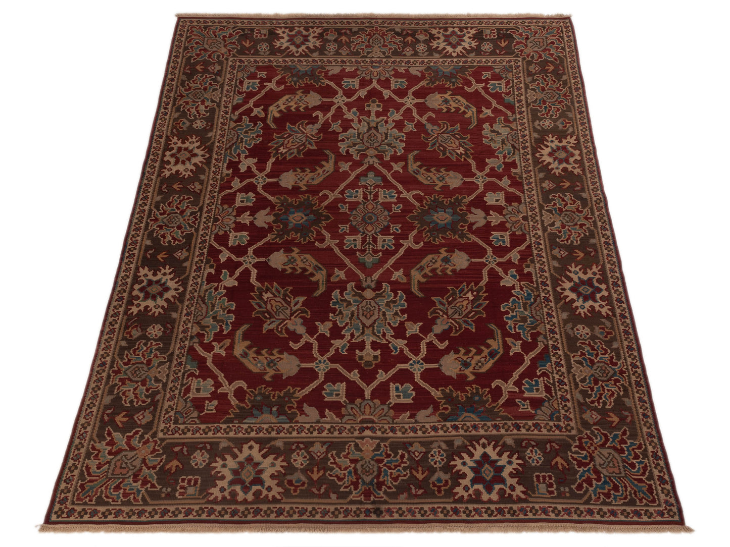 Kilvana Burgundy Brown 8.2x10.3 Hand Woven Rug