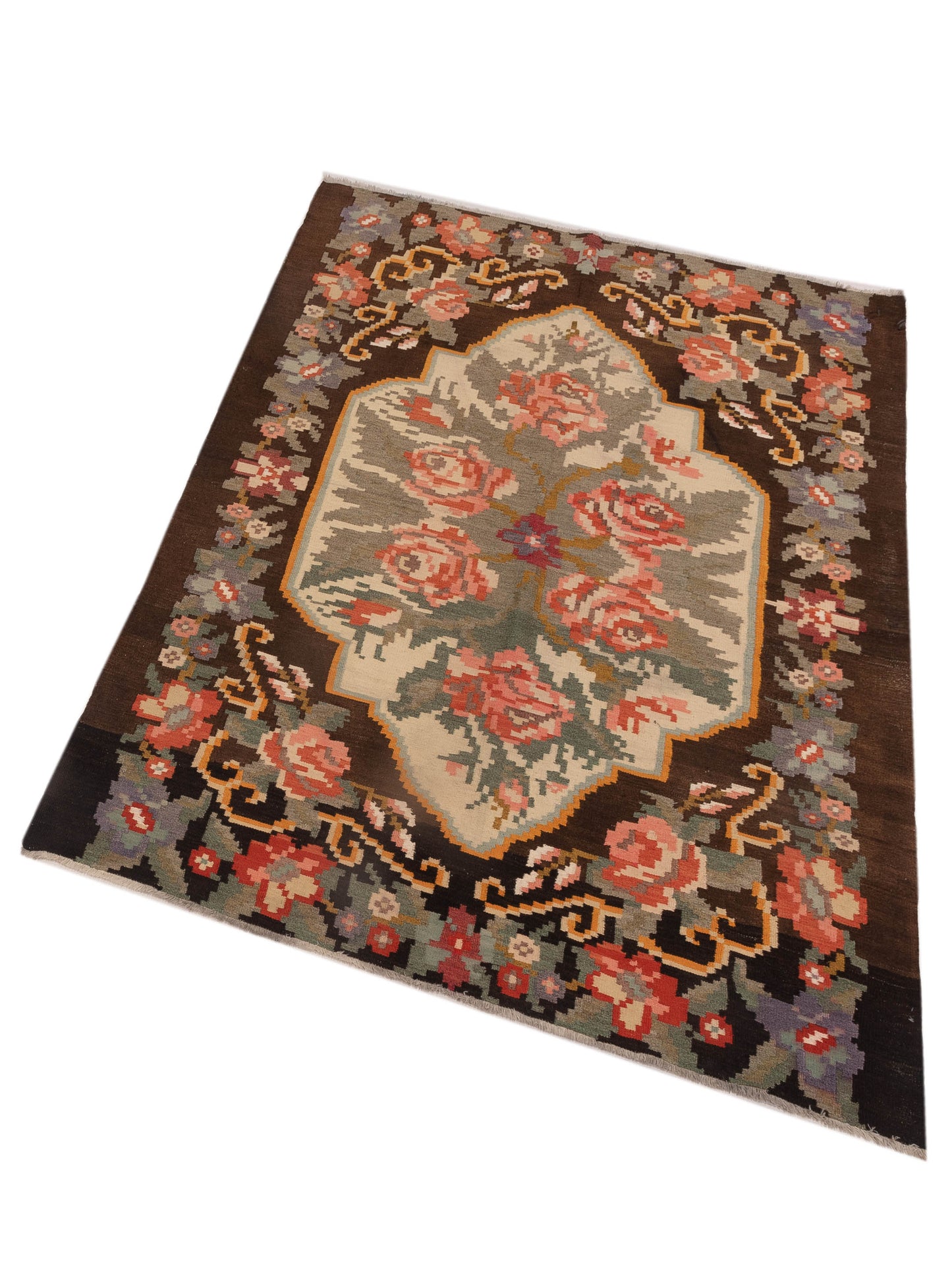 Blossara Kilim Black 5x7.2 Hand Woven Rug