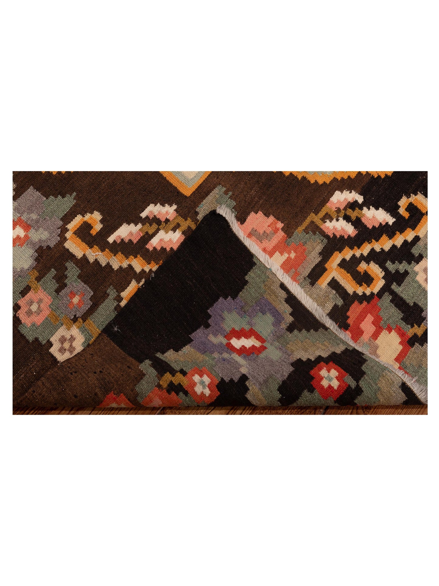 Blossara Kilim Black 5x7.2 Hand Woven Rug