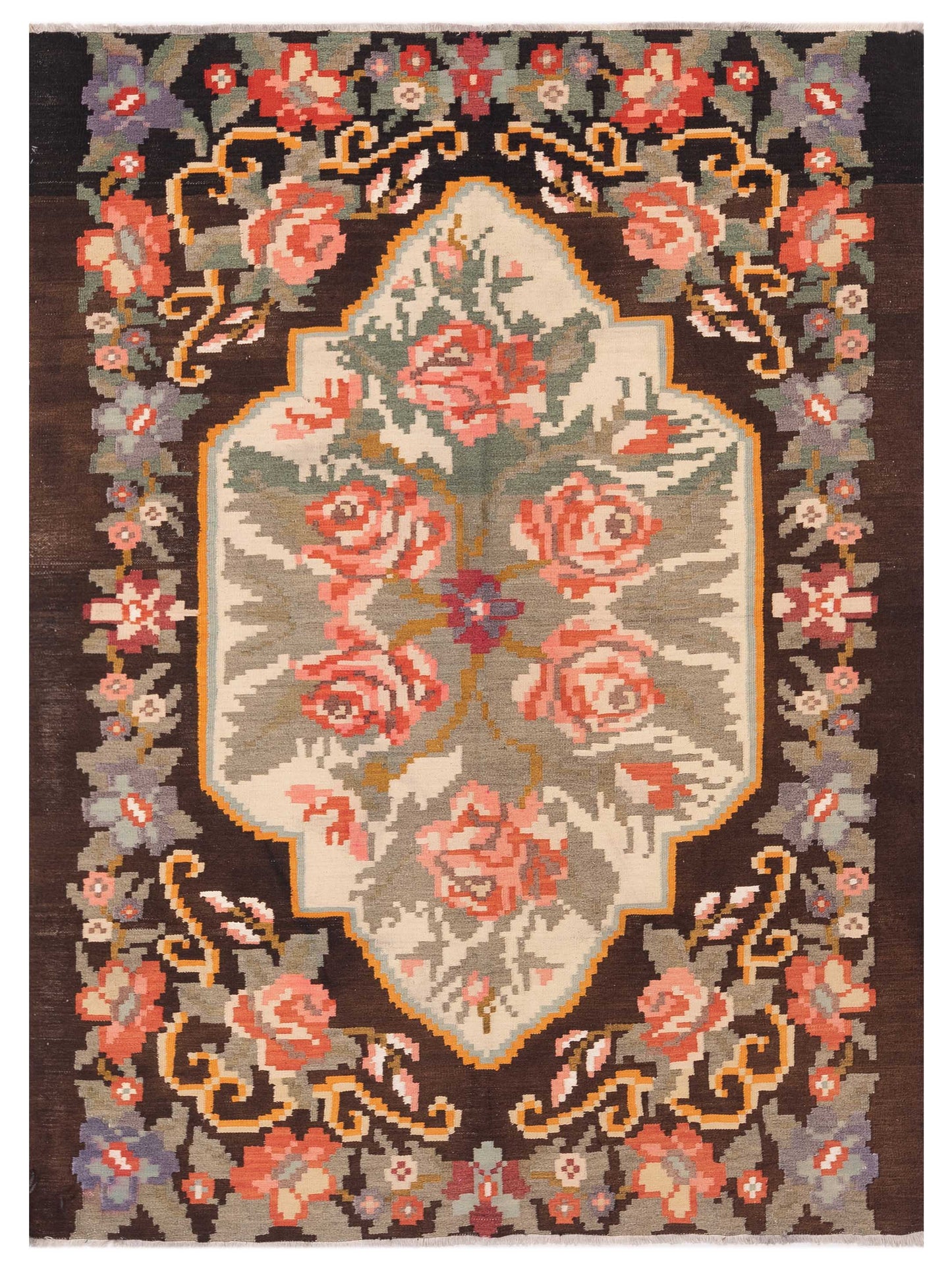 Pasha Old Basserabian Kilim  Black  Traditional