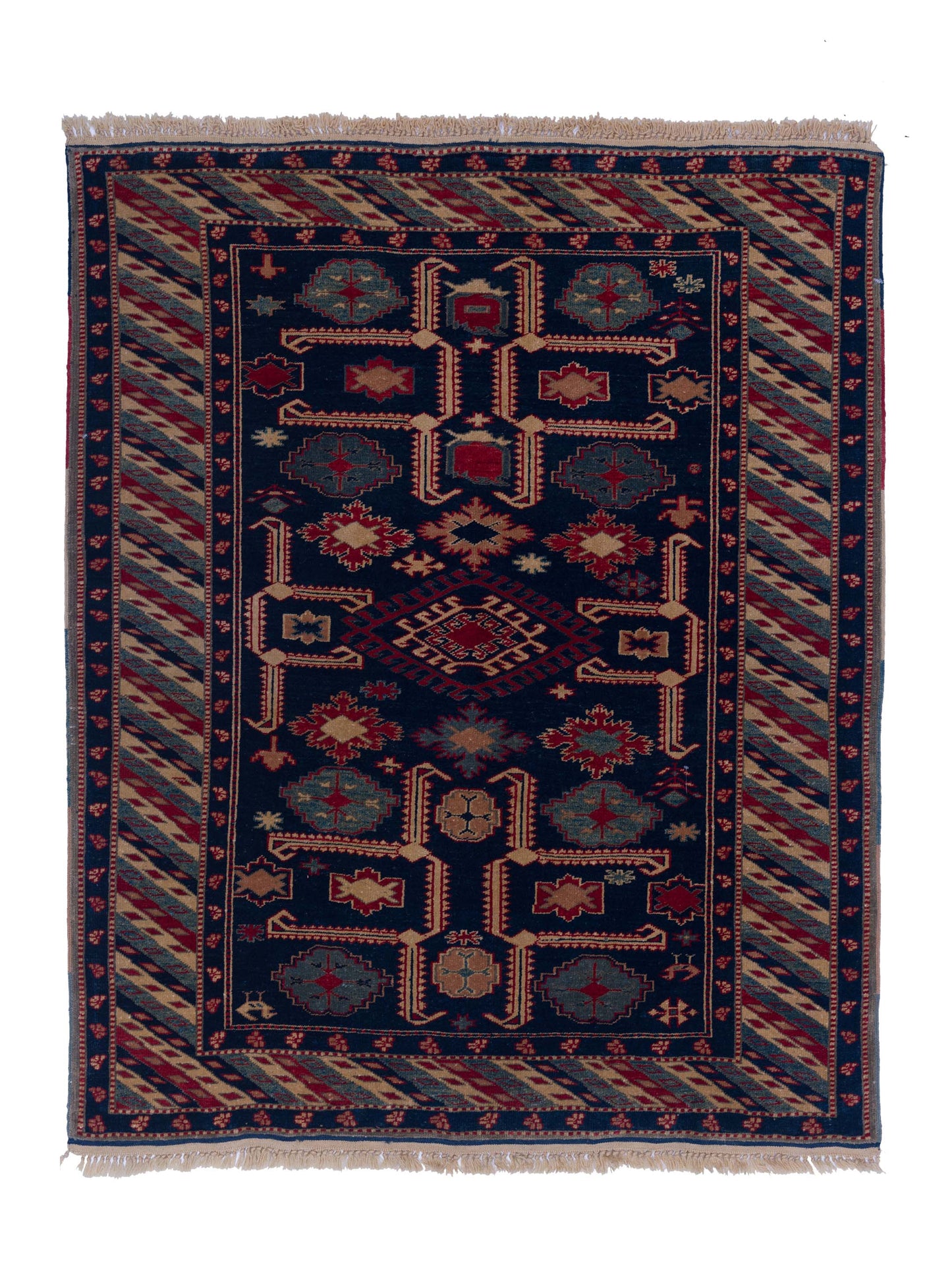 Shirvara Navy Blue 4.7x5.5 Hand Knotted Rug