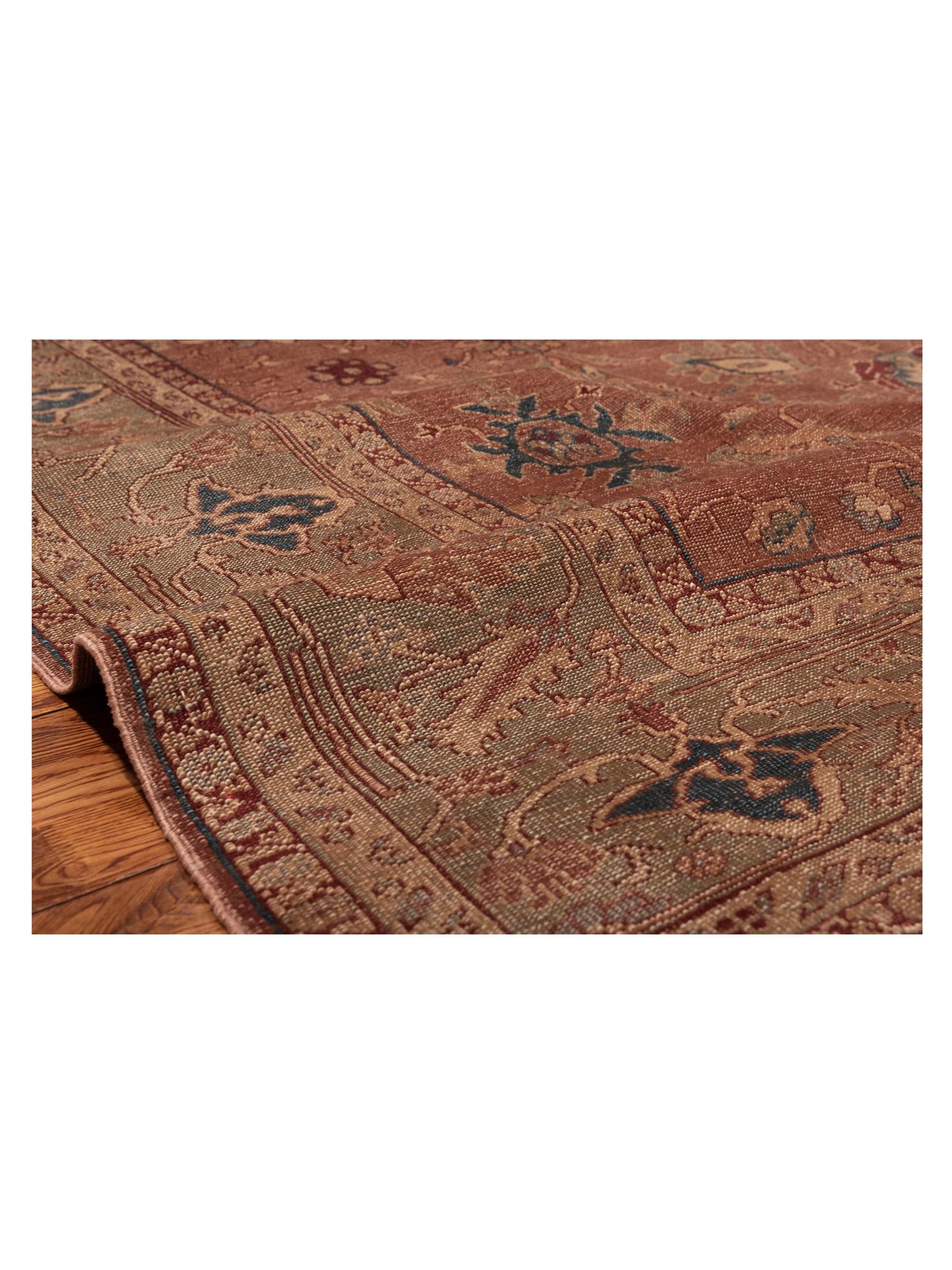 Turkish Elvaria Brick Green 8.6x11.9 Hand Knotted Rug