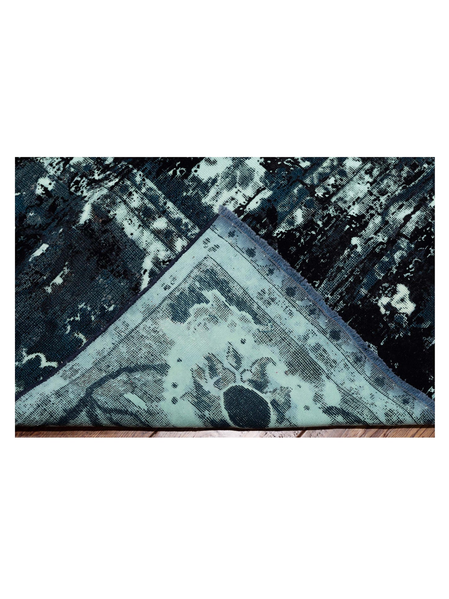 Vintage Teal Blue 12x17.1 Hand Knotted Rug