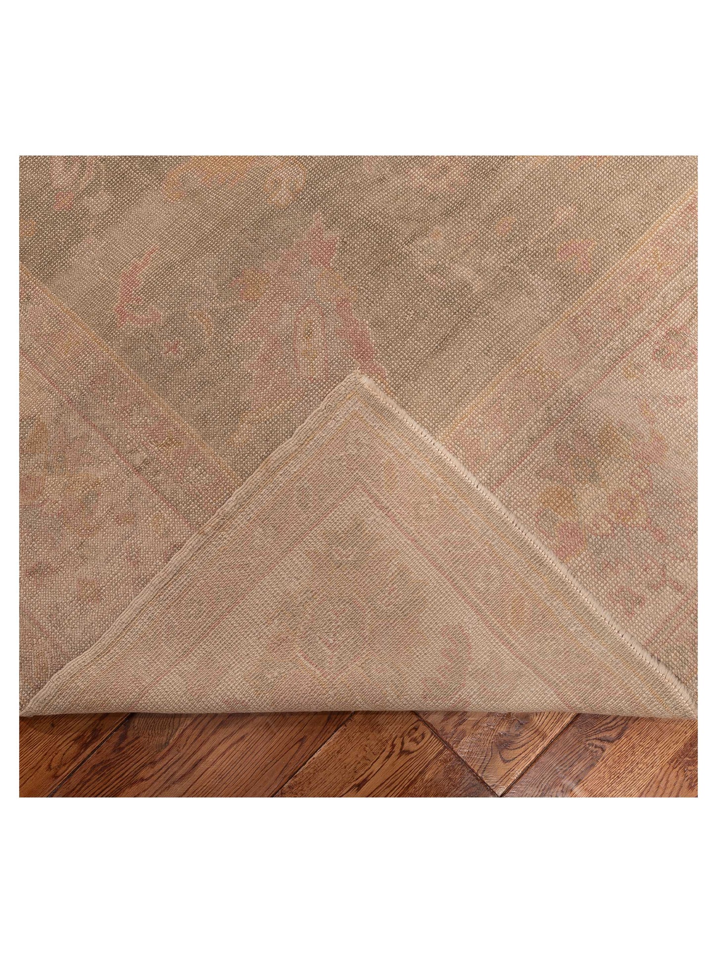 Oushak Sage Green Beige 8.11x11.7 Hand Knotted Rug