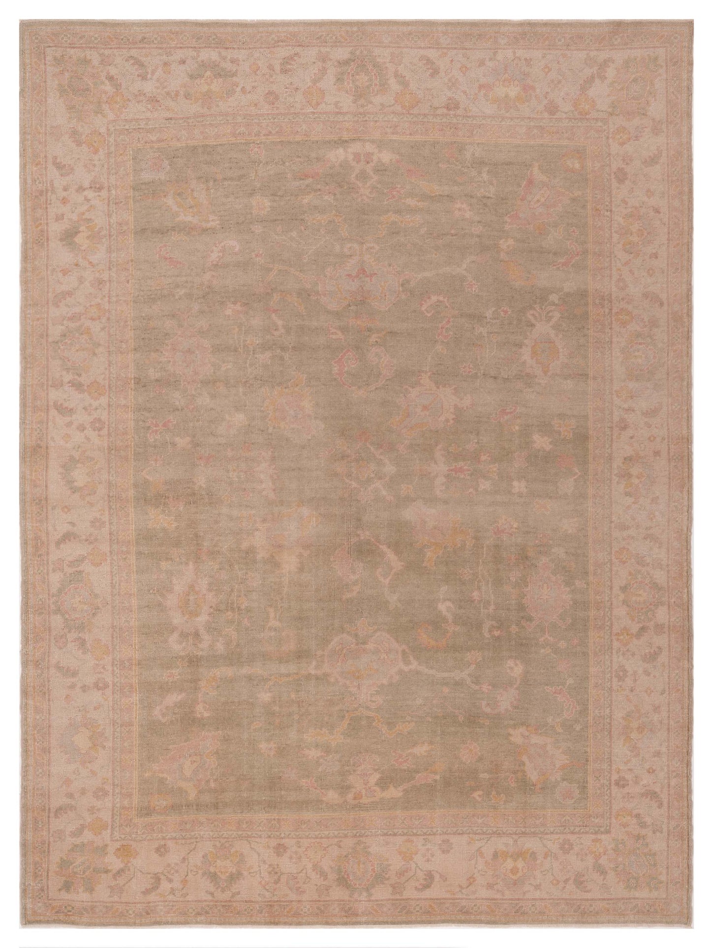 Pasha Anadol Oushak  Sage Green Beige Transitional