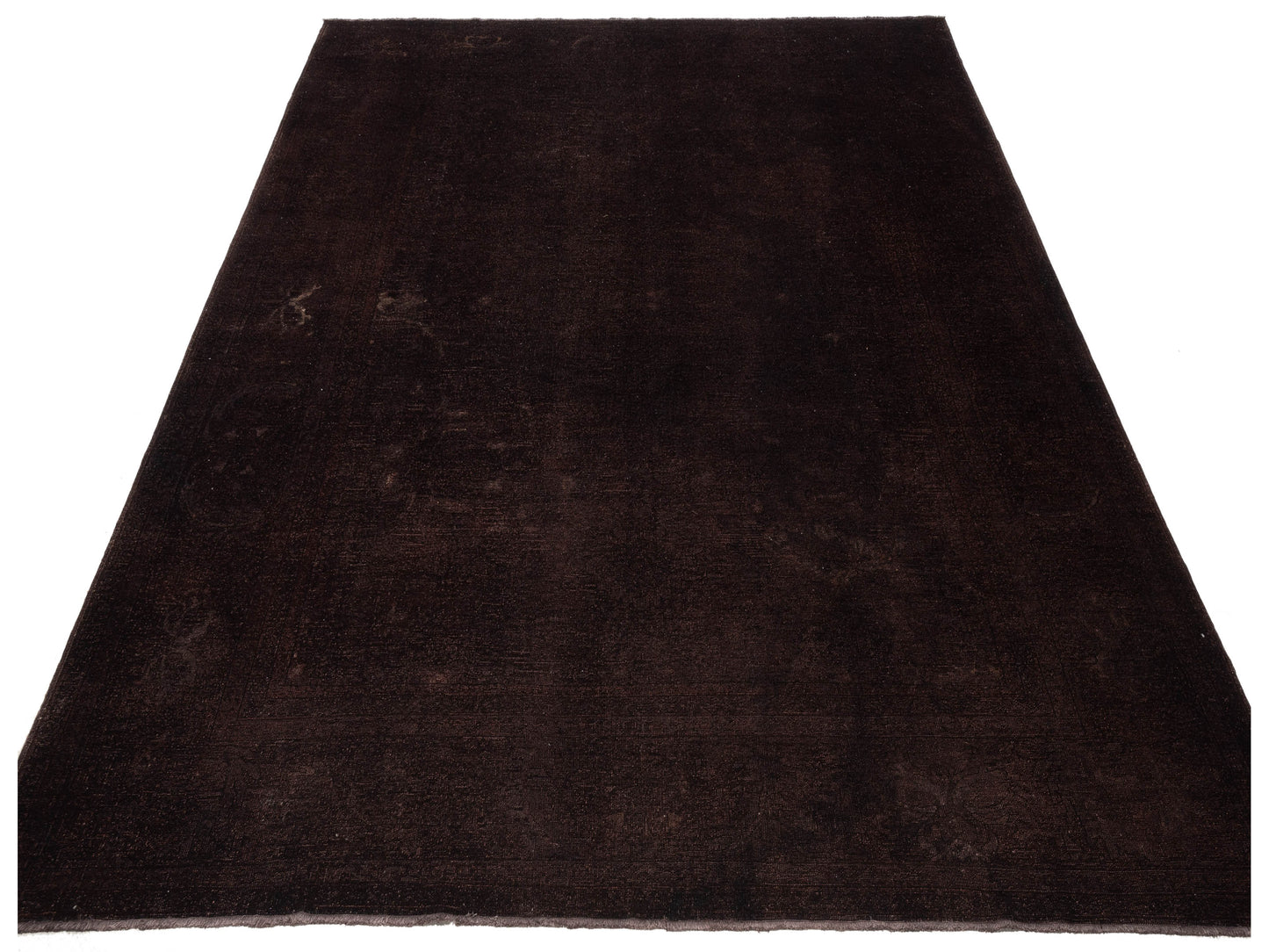 Vintage Dark Brown 10.5x12.6 Hand Knotted Rug