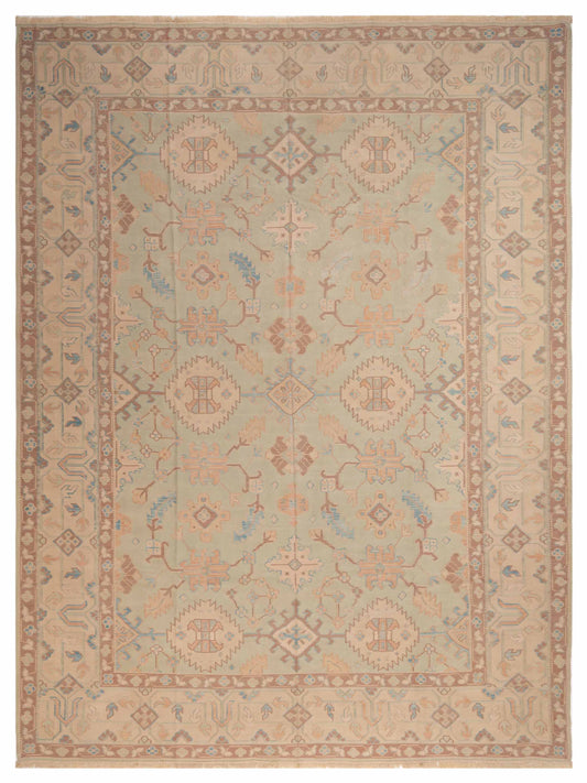 Pasha Transilvanian Kilim  Green Beige Traditional