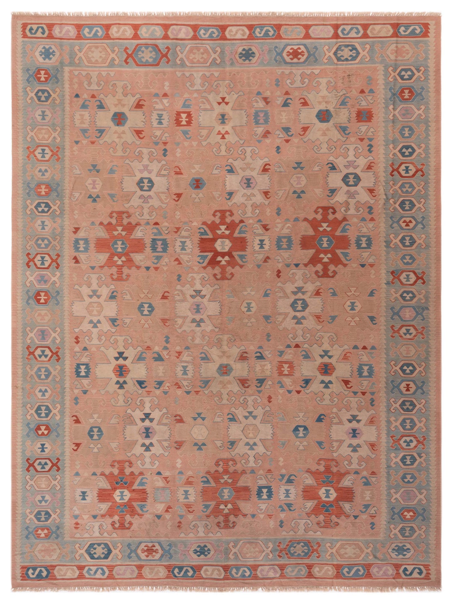Pasha Transilvanian Kilim  Pink Gray Traditional