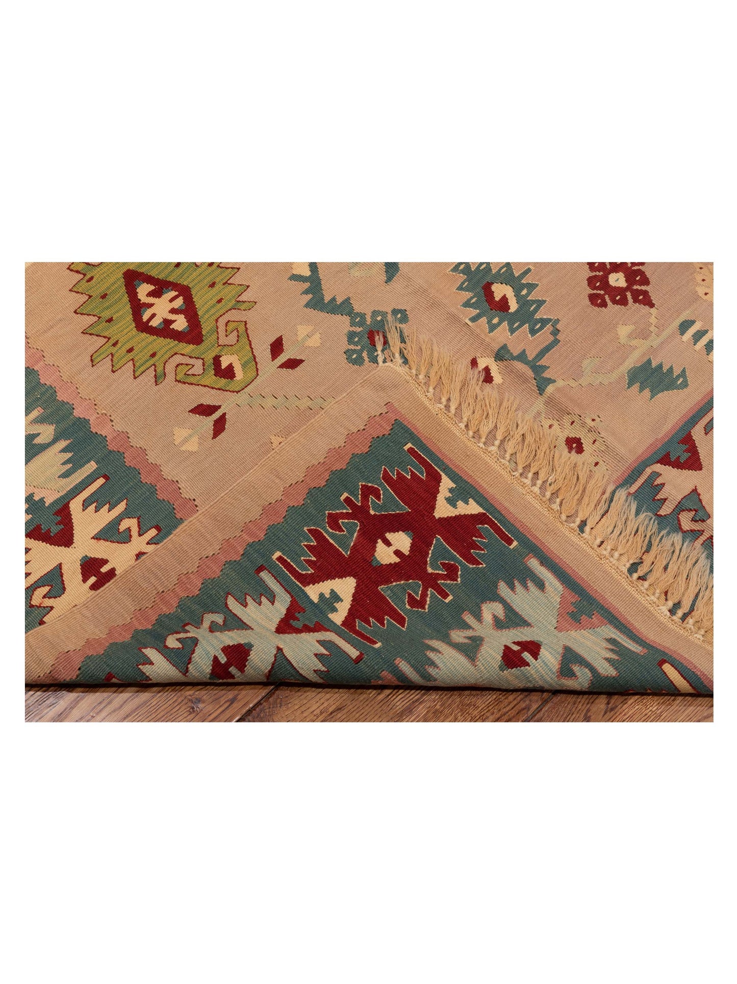 Kilvana Pink Green 9.1x12.3 Hand Woven Rug