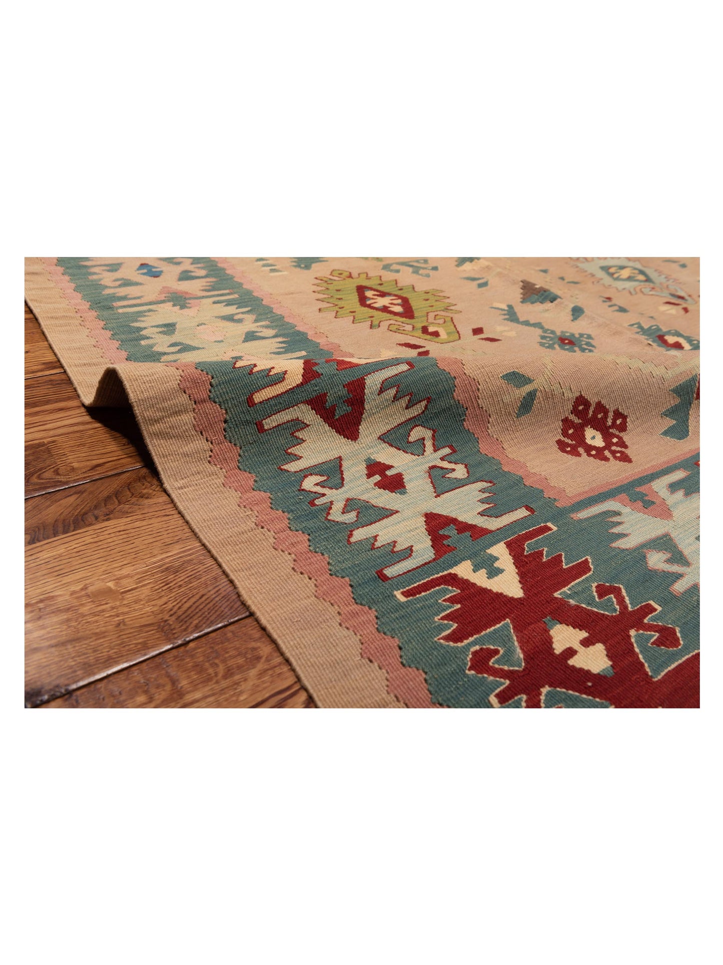 Kilvana Pink Green 9.1x12.3 Hand Woven Rug