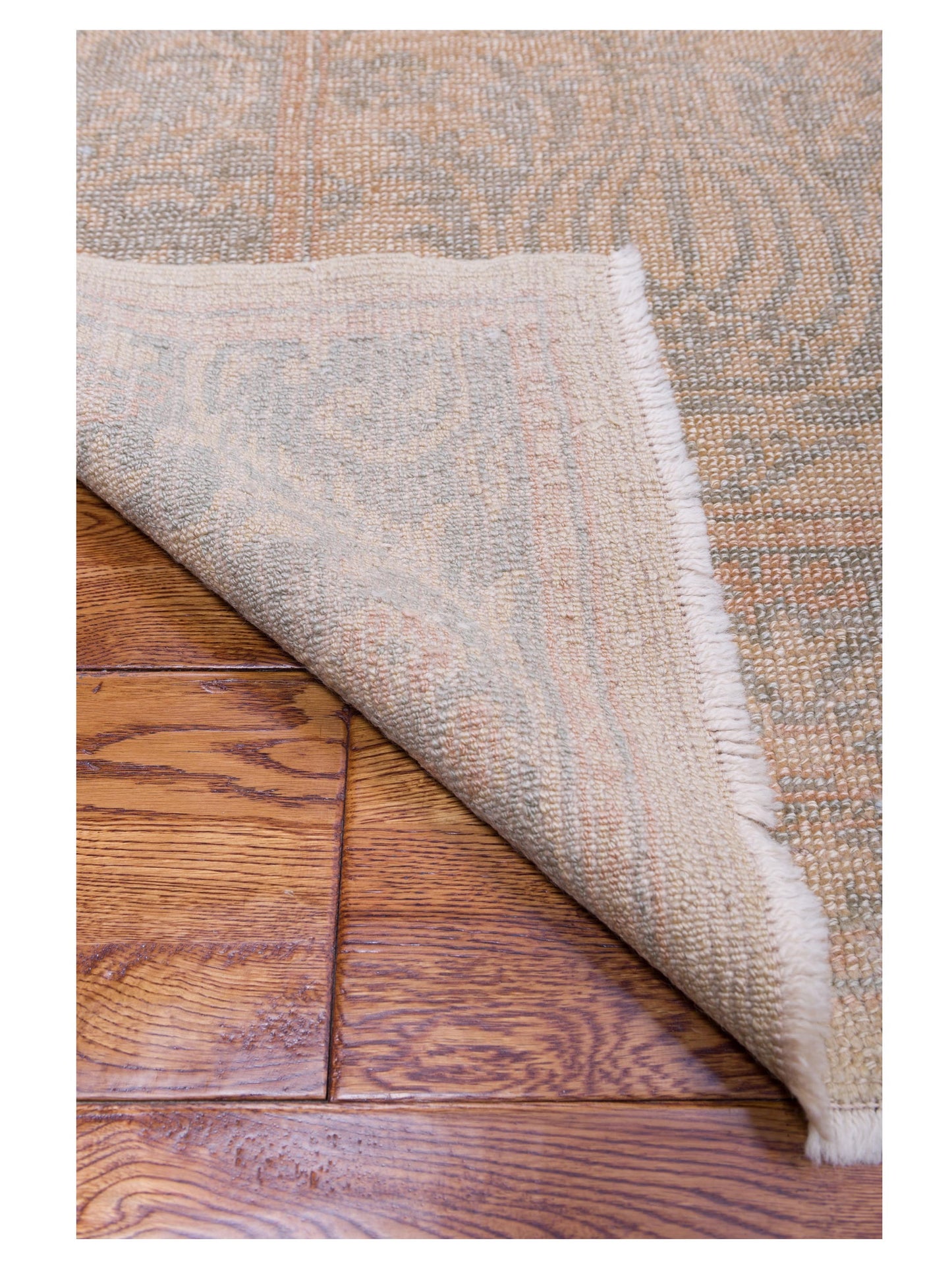 Oushak Light Camel Teal Blue 9.5x12.10 Hand Knotted Rug