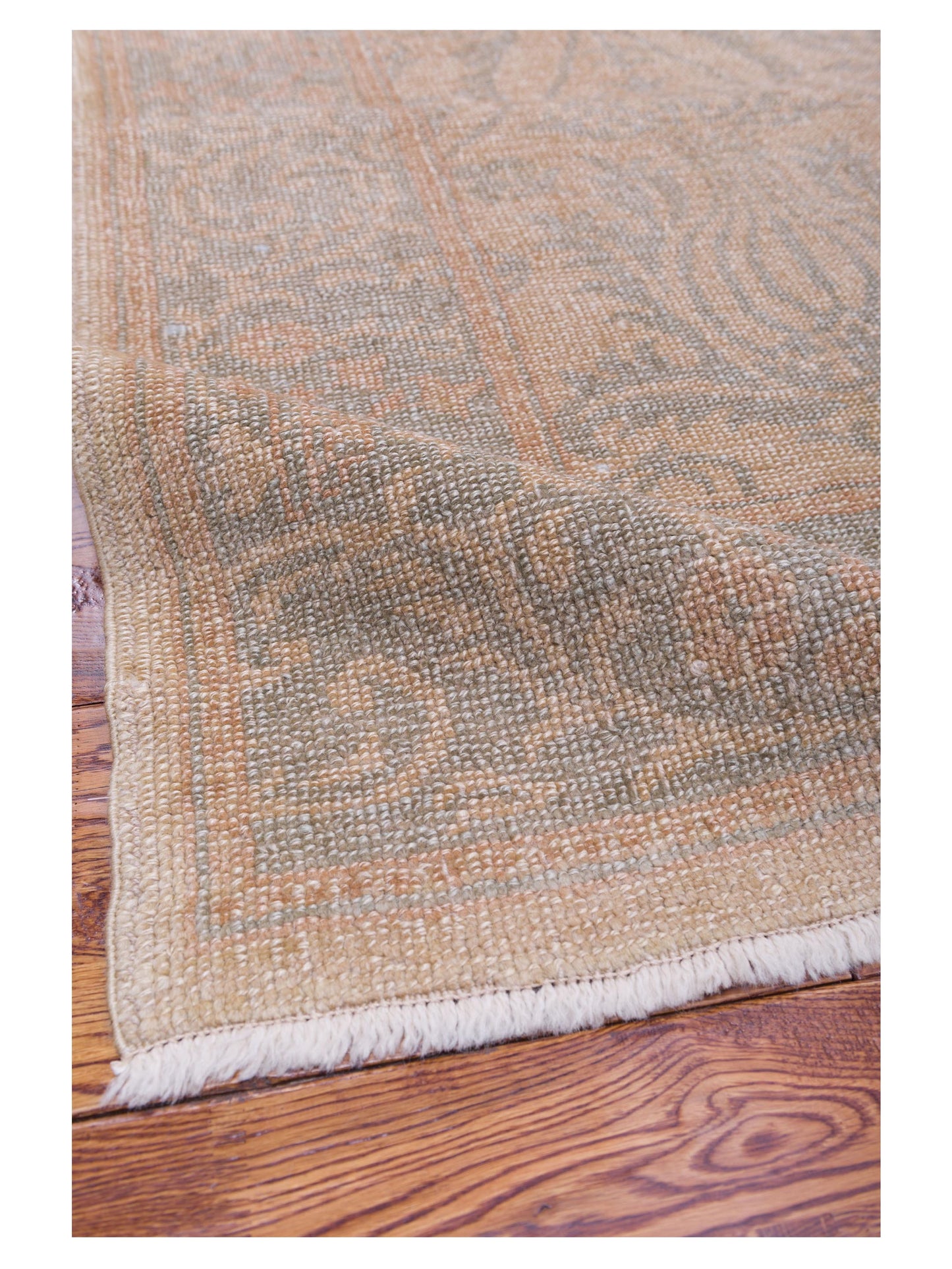 Oushak Light Camel Teal Blue 9.5x12.10 Hand Knotted Rug