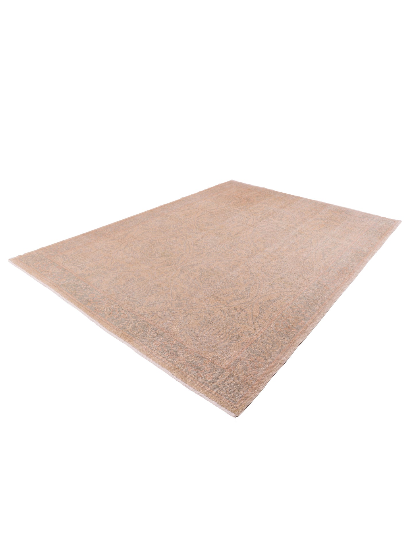 Oushak Light Camel Teal Blue 9.5x12.10 Hand Knotted Rug