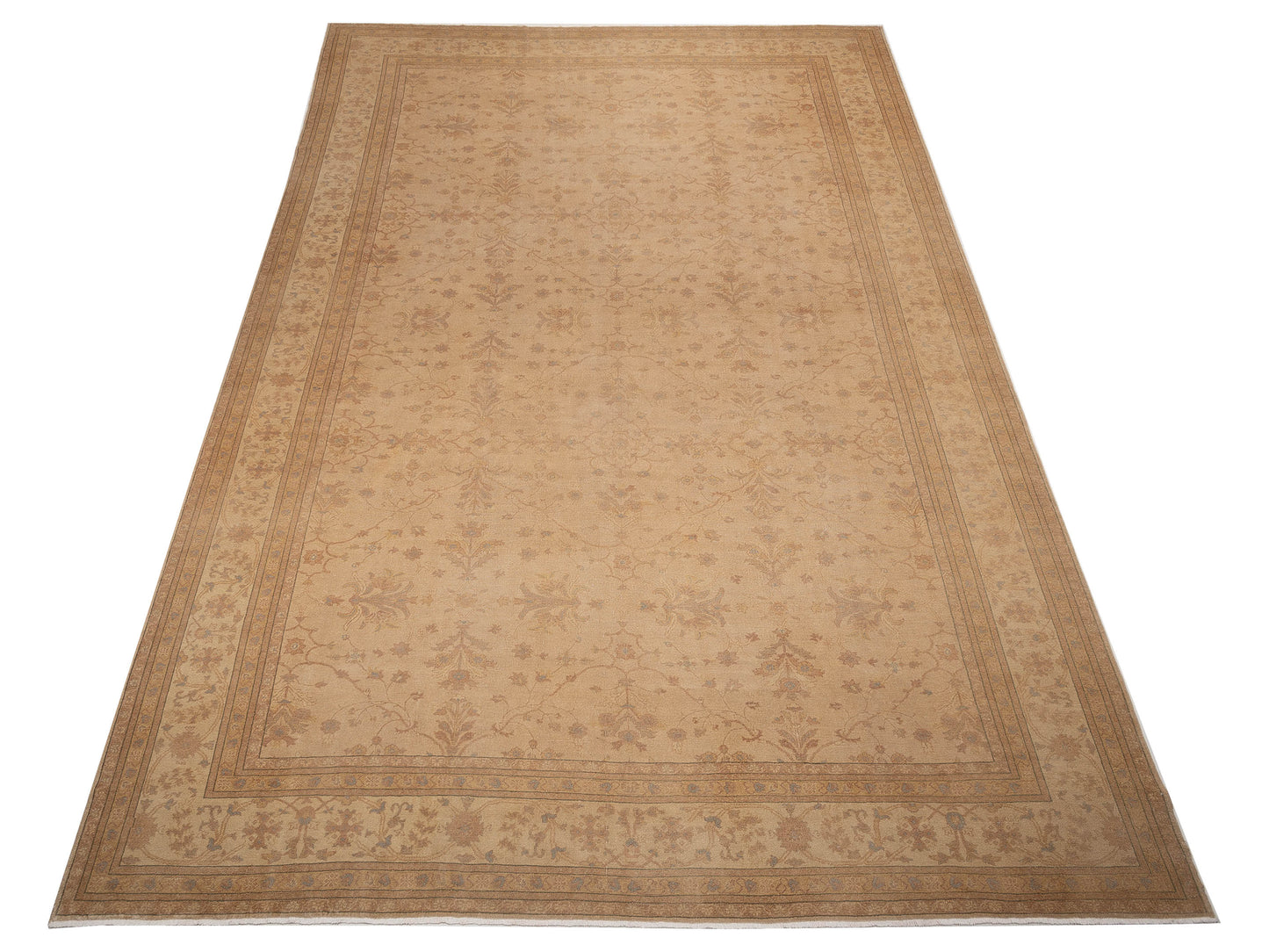 Turkish Elvaria Beige Beige 14.2x20.3 Hand Knotted Rug