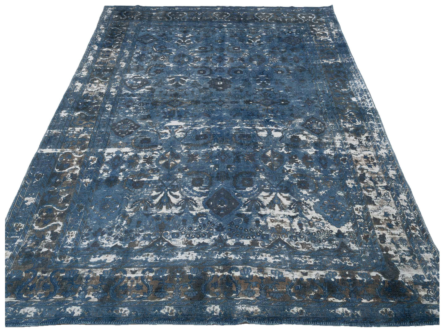 Vintage Dark Blue 9.9x12.10 Hand Knotted Rug