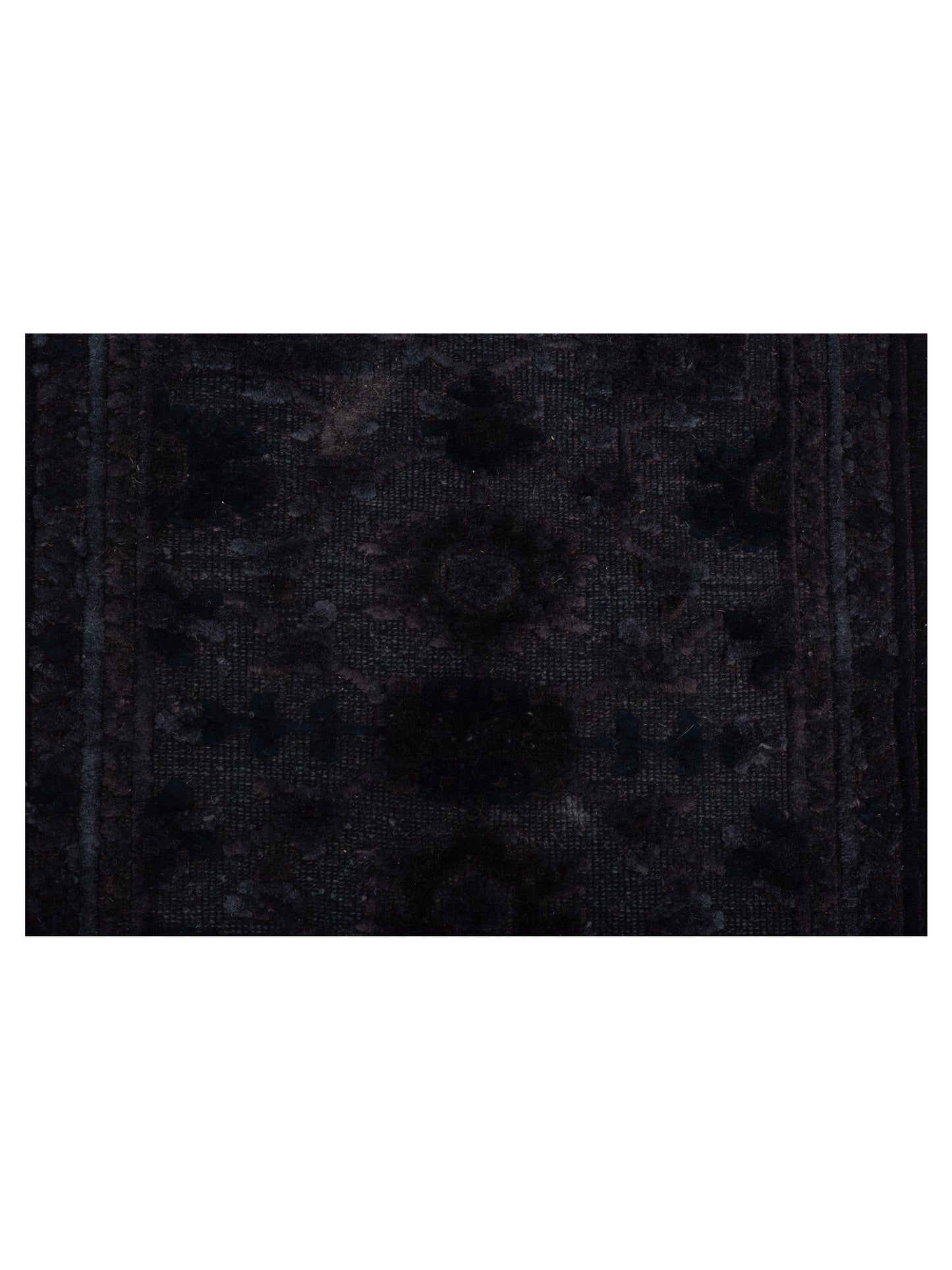 Vintage Black 2.2x7.10 Hand Knotted Rug