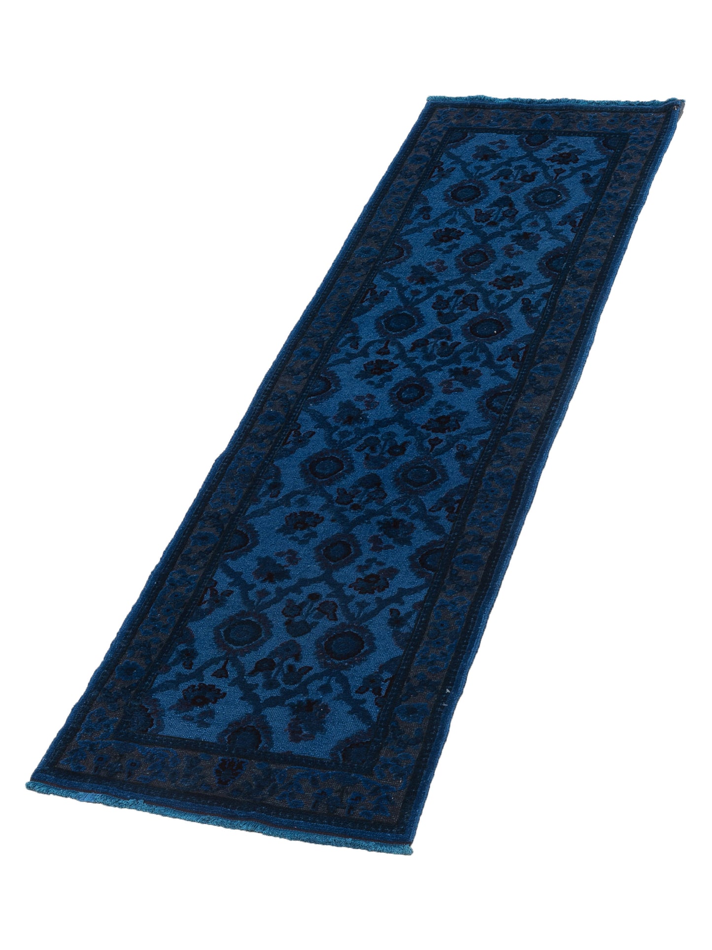 Vintage Blue 2.6x8.3 Hand Knotted Rug