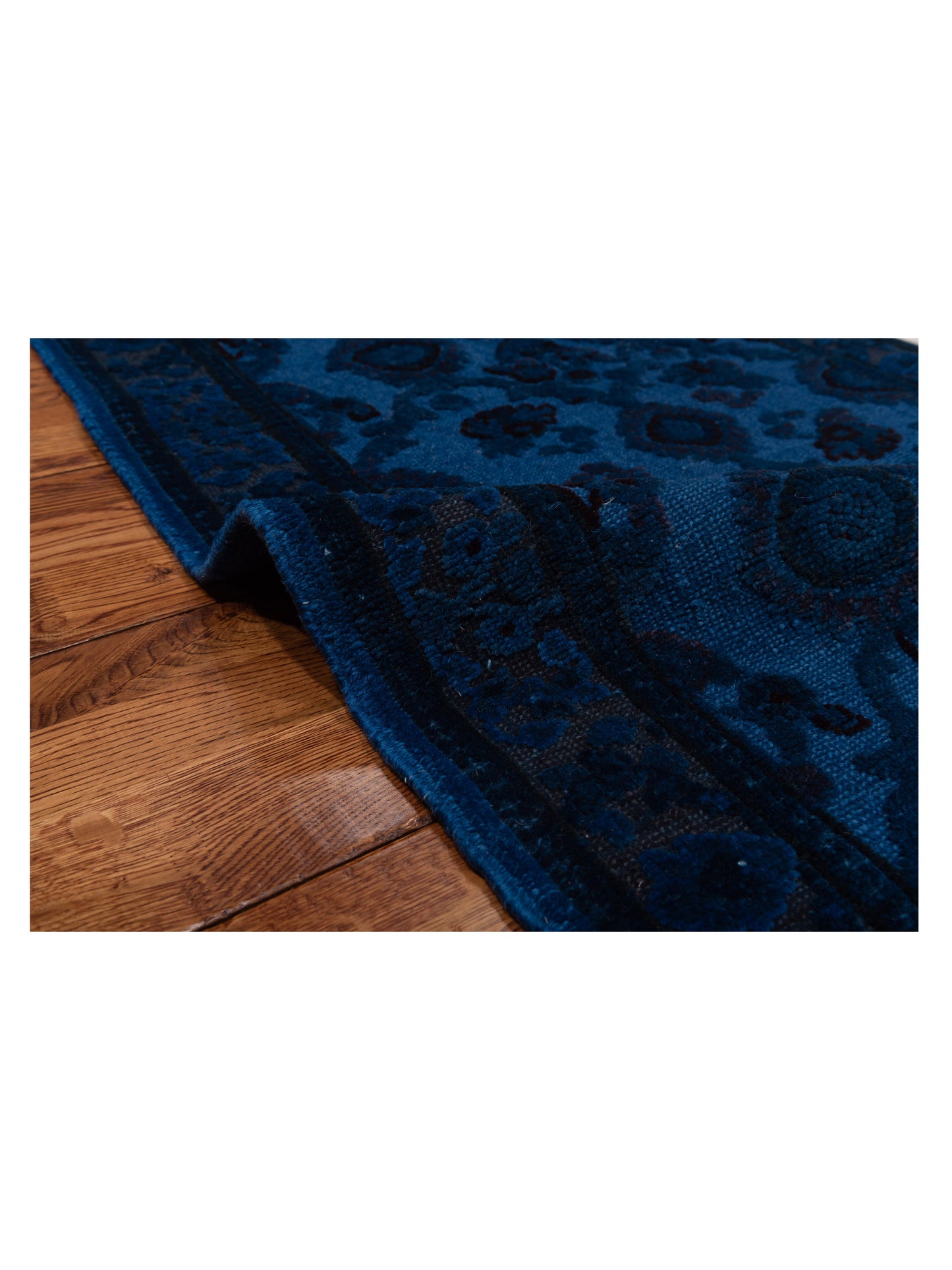 Vintage Blue 2.6x8.3 Hand Knotted Rug