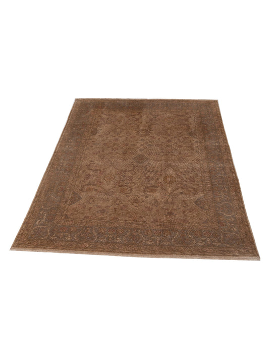 Turkish Elvaria Beige Gray 9.3x11.9 Hand Knotted Rug