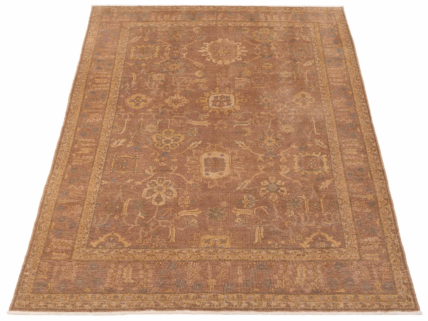 Turkish Elvaria Light Brown 9x11 Hand Knotted Rug