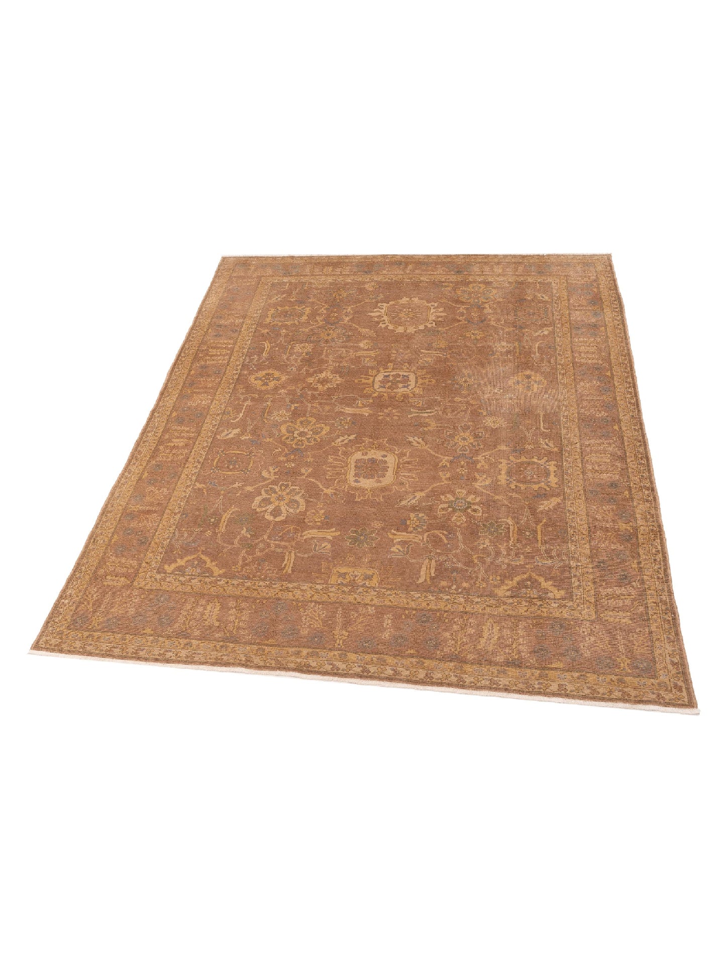 Turkish Elvaria Light Brown 9x11 Hand Knotted Rug