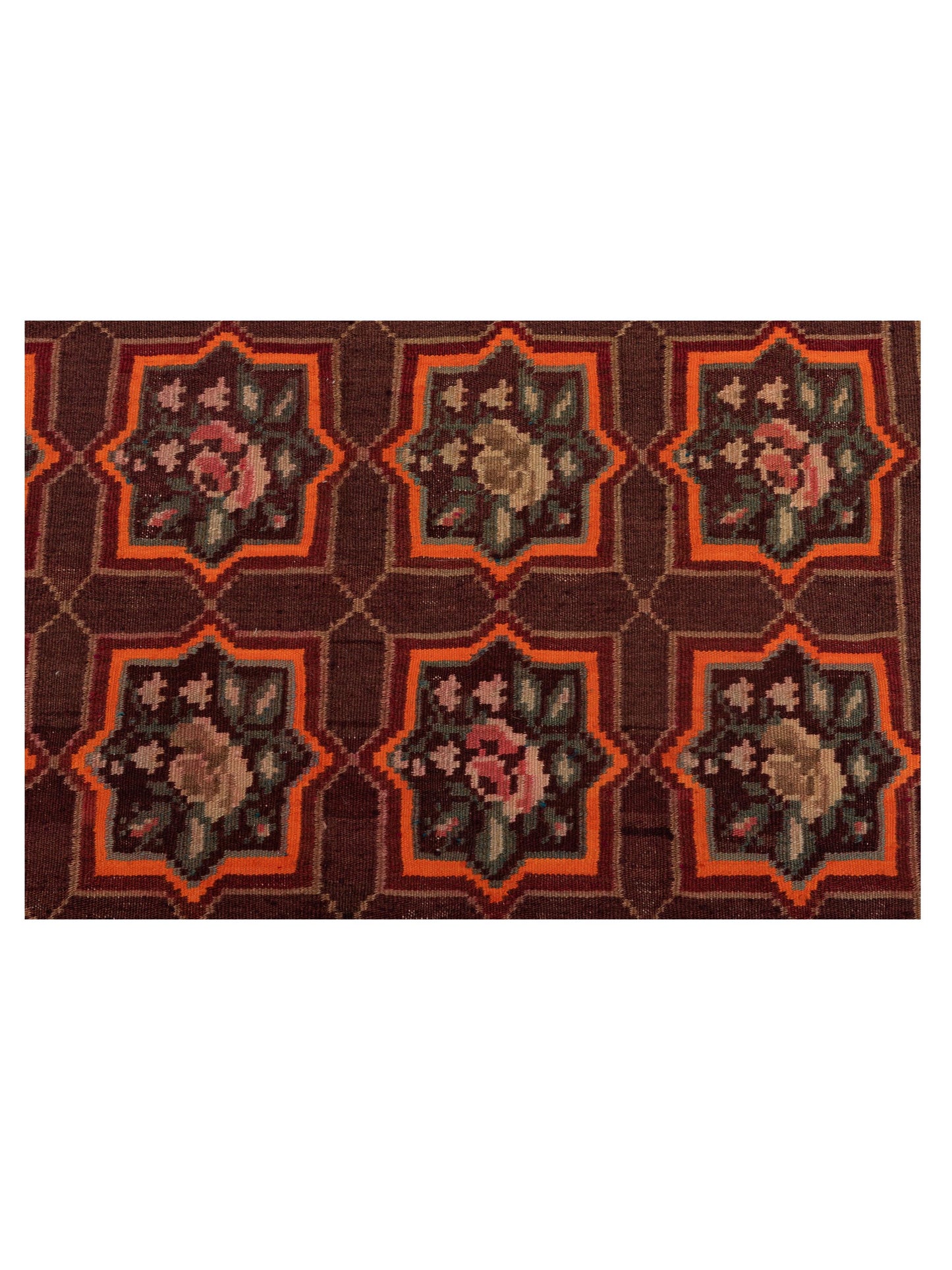 Blossara Kilim Burgundy Black 4.11x6.11 Hand Woven Rug