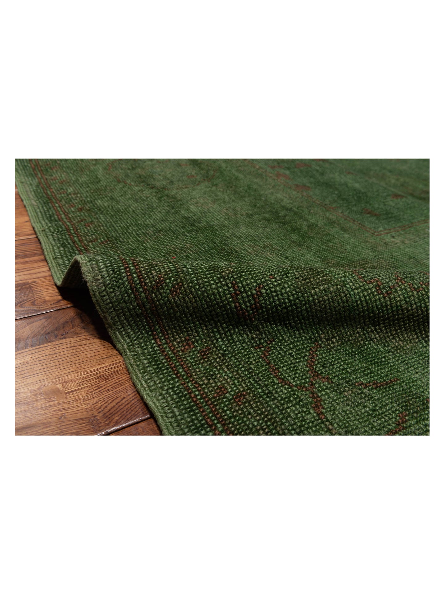 Vintage Green 9.7x12.2 Hand Knotted Rug