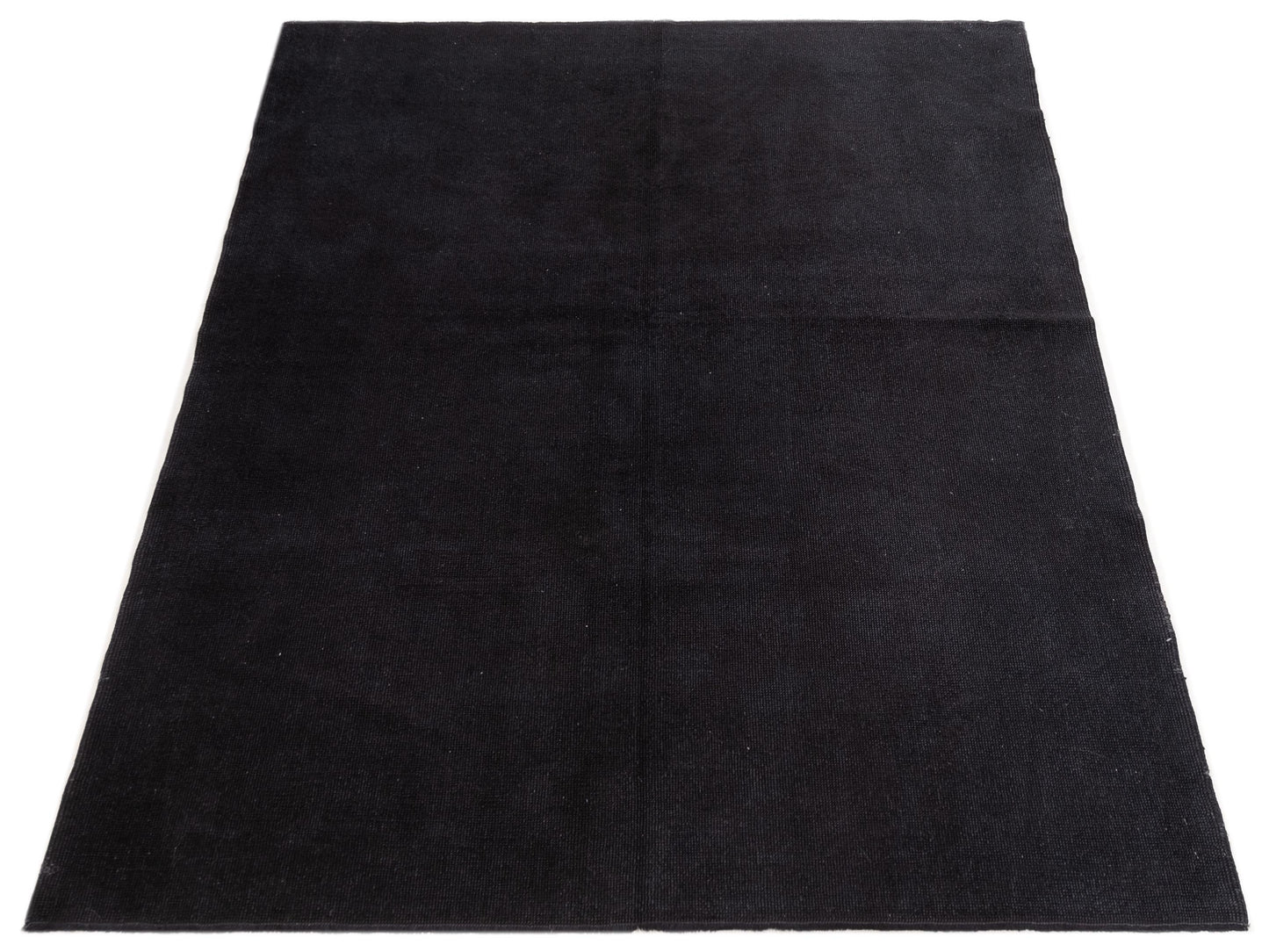 Vintage Black 6.10x7.10 Hand Knotted Rug