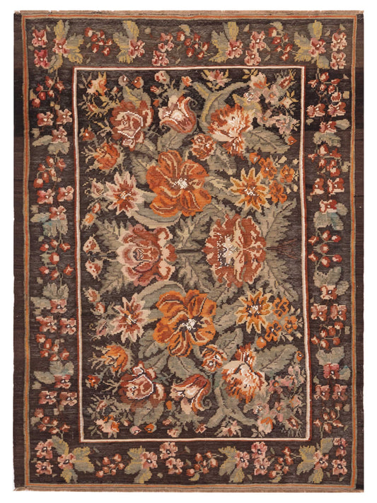 Pasha Old Basserabian Kilim  Brown  Traditional
