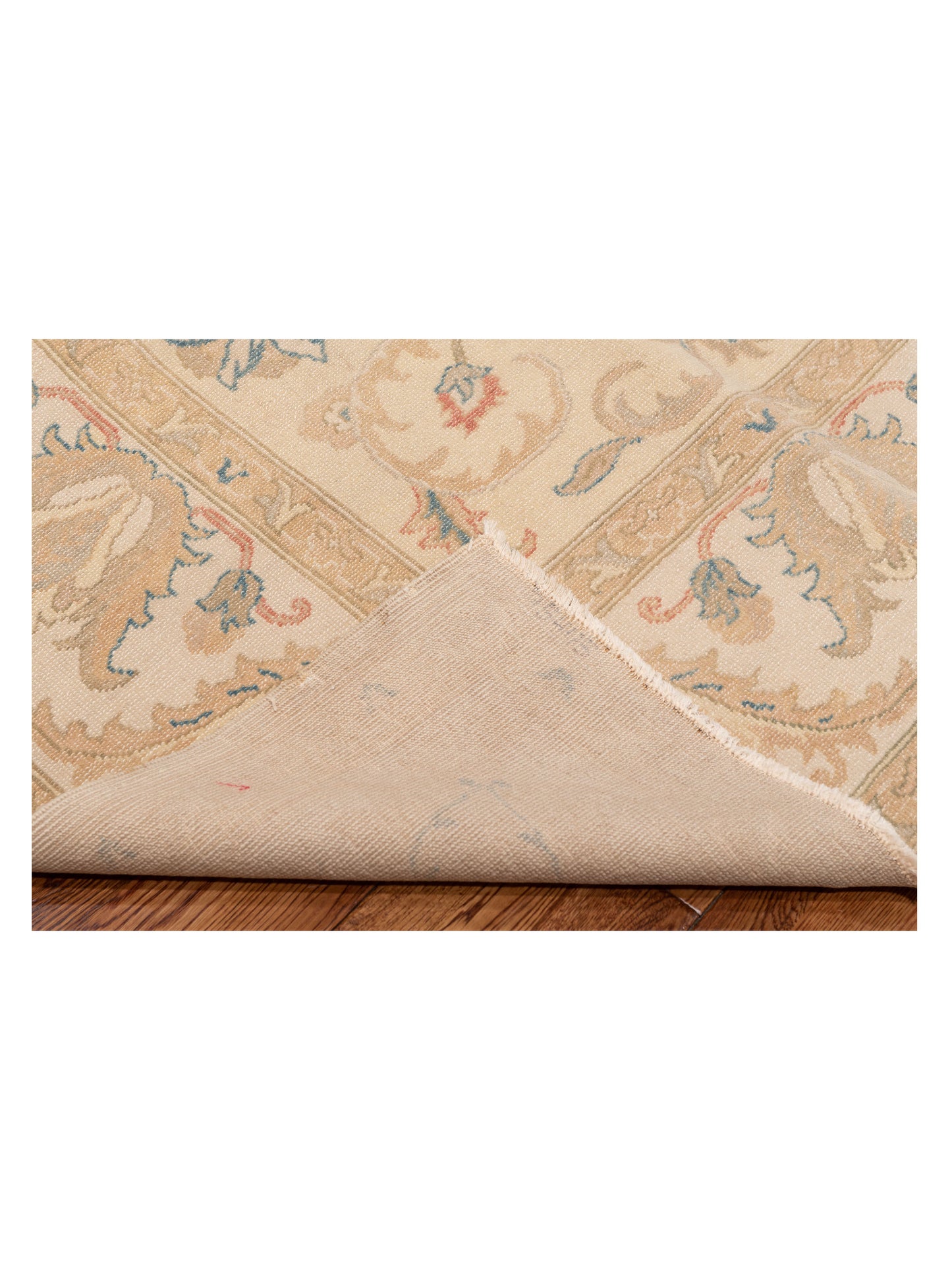 Turkish Elvaria Ivory Ivory 9x11.1 Hand Knotted Rug