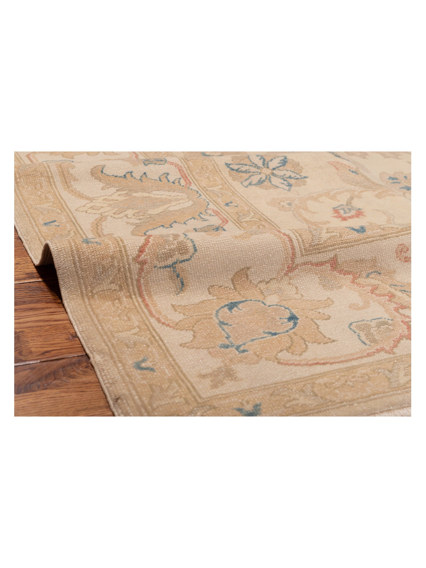 Turkish Elvaria Ivory Ivory 9x11.1 Hand Knotted Rug