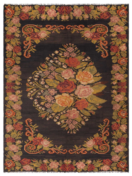 Pasha Old Basserabian Kilim  Black  Traditional