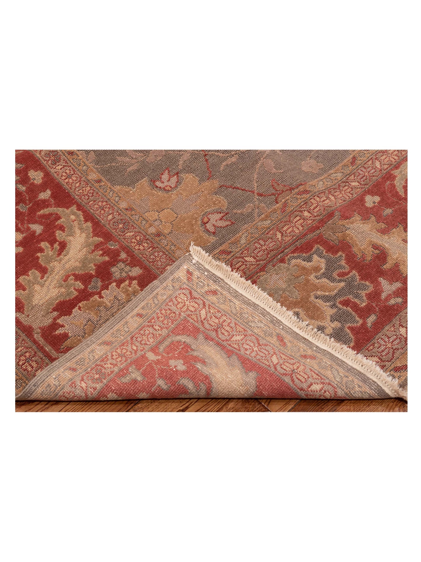 Turkish Elvaria Silver Brick 9.1x11.4 Hand Knotted Rug