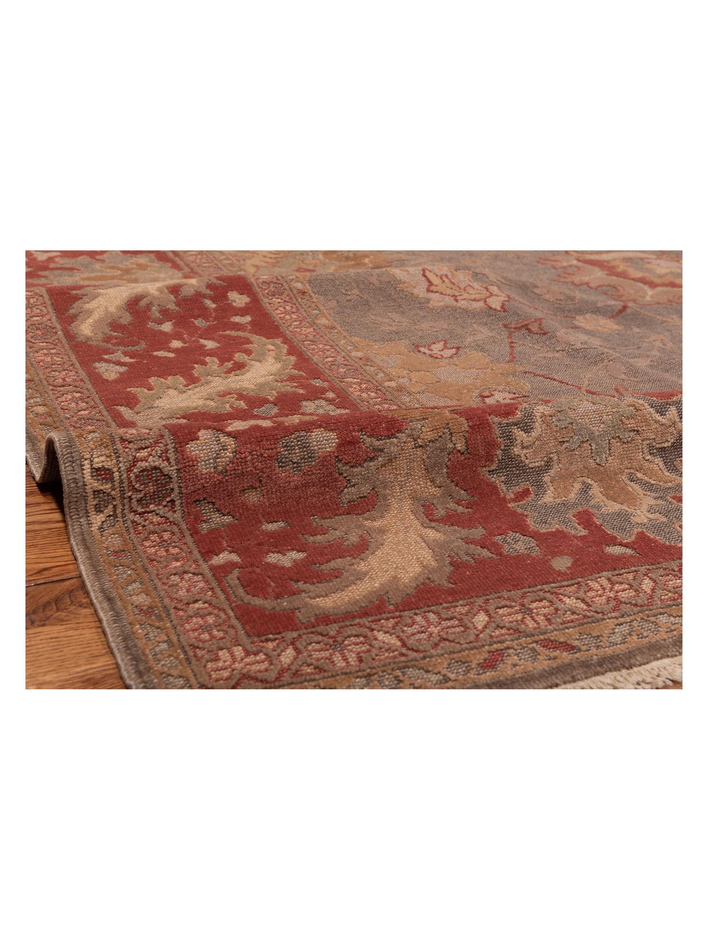 Turkish Elvaria Silver Brick 9.1x11.4 Hand Knotted Rug