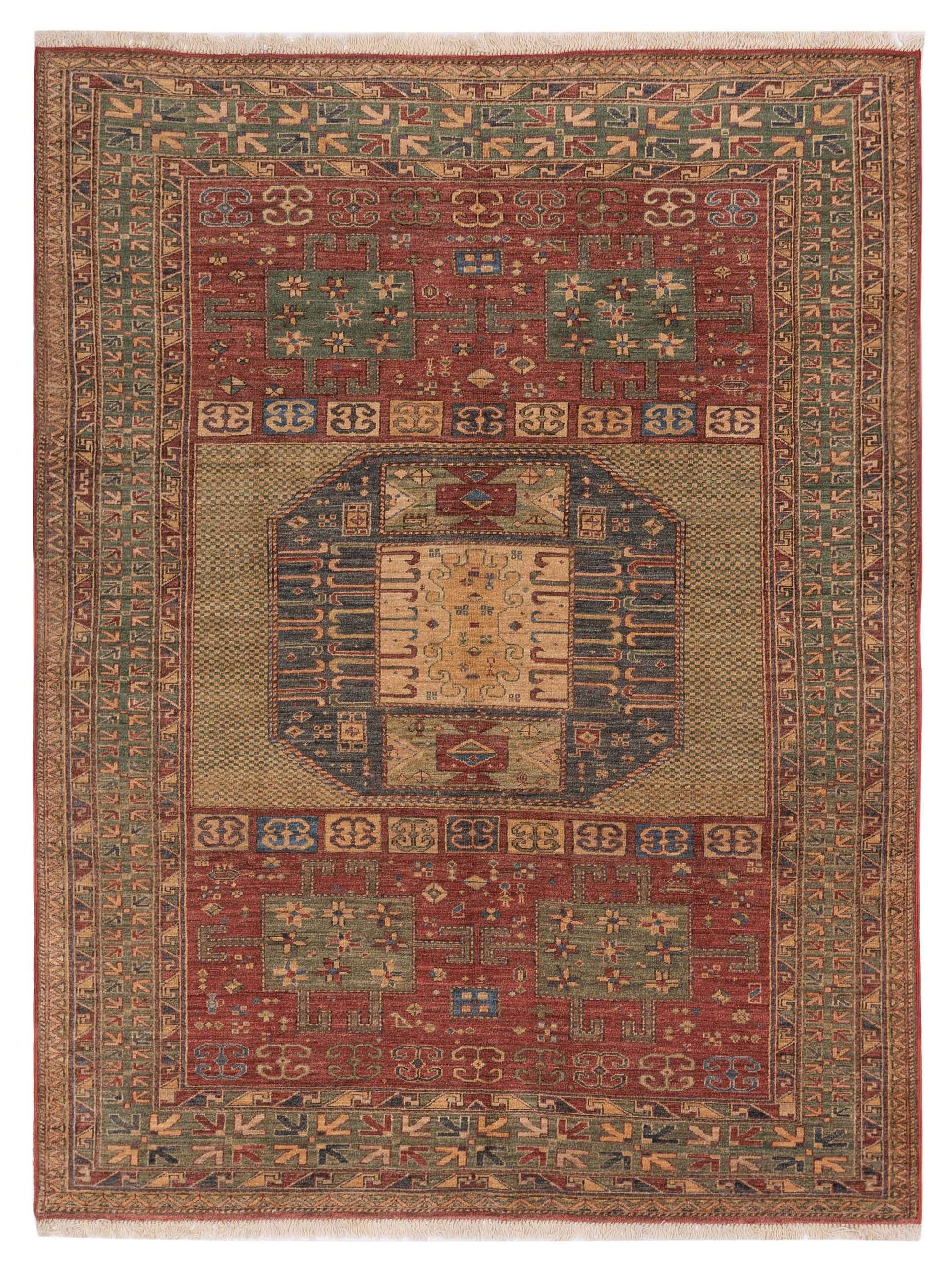 Pasha Antique Loom  Rust Green Tribal