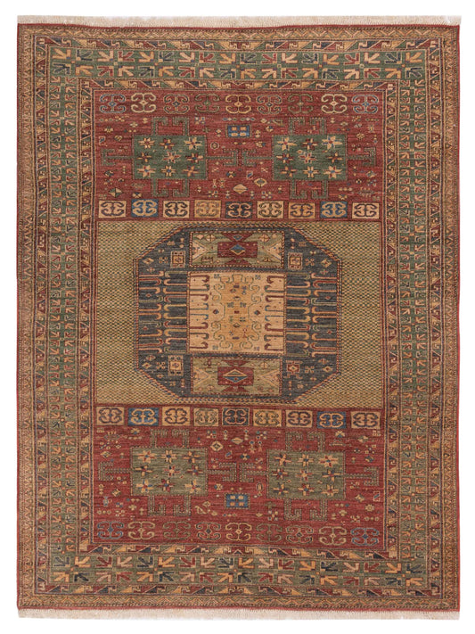 Pasha Antique Loom  Rust Green Tribal