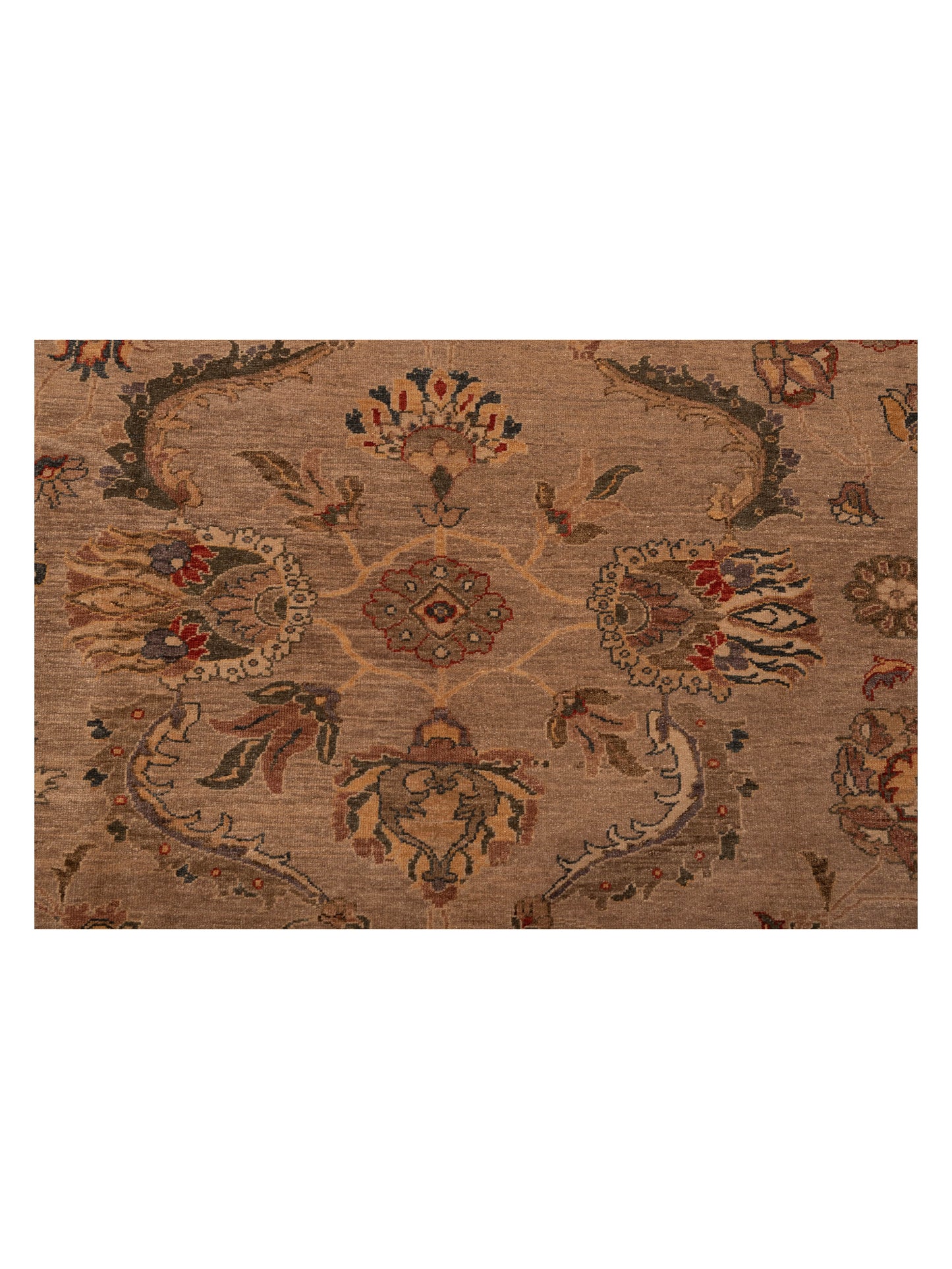 Turkish Elvaria Taupe Silver 9.2x11.4 Hand Knotted Rug