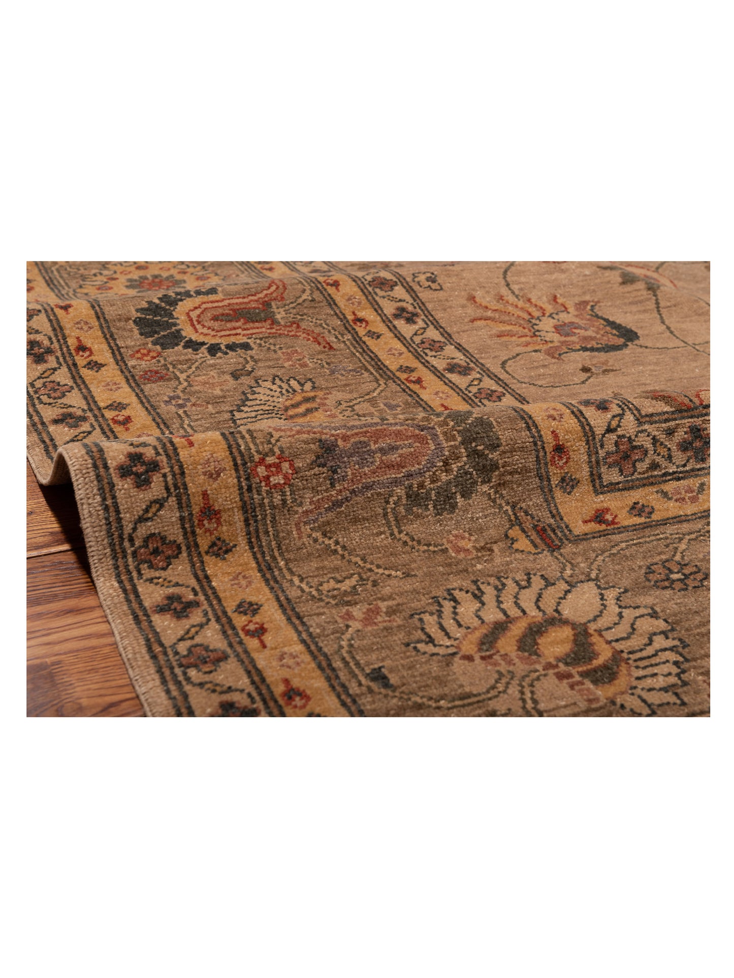 Turkish Elvaria Taupe Silver 9.2x11.4 Hand Knotted Rug