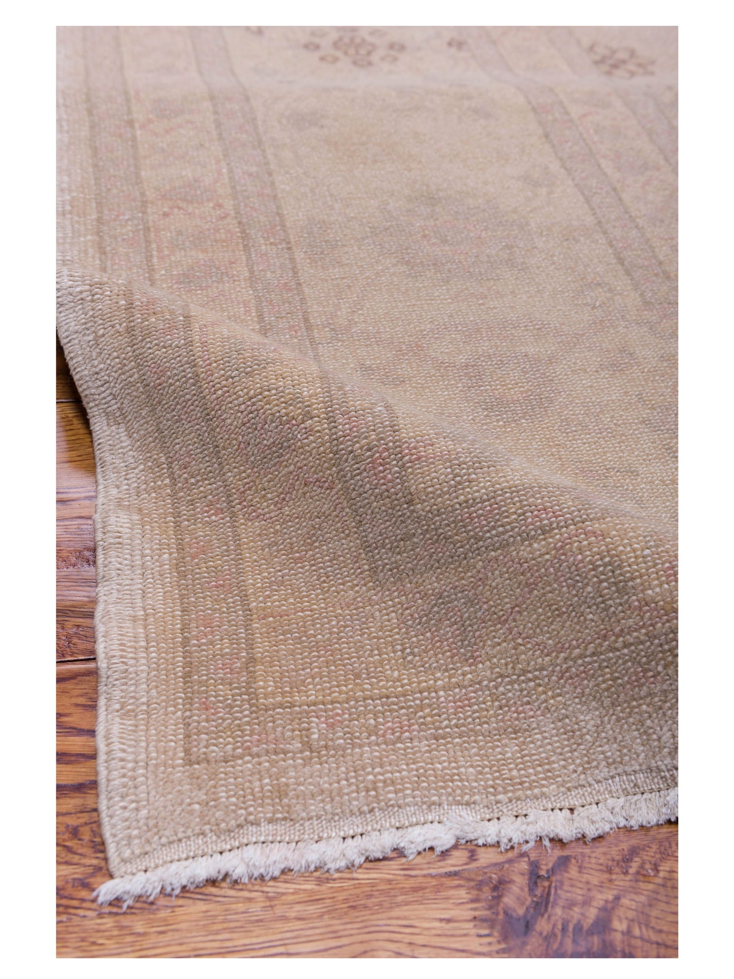 Turkish Elvaria Beige Light Camel 10.7x14 Hand Knotted Rug